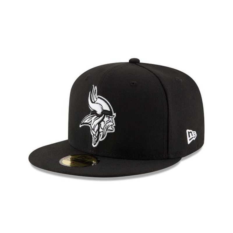 NFL Minnesota Vikings 59Fifty Fitted (TIE5187) - Black New Era Caps